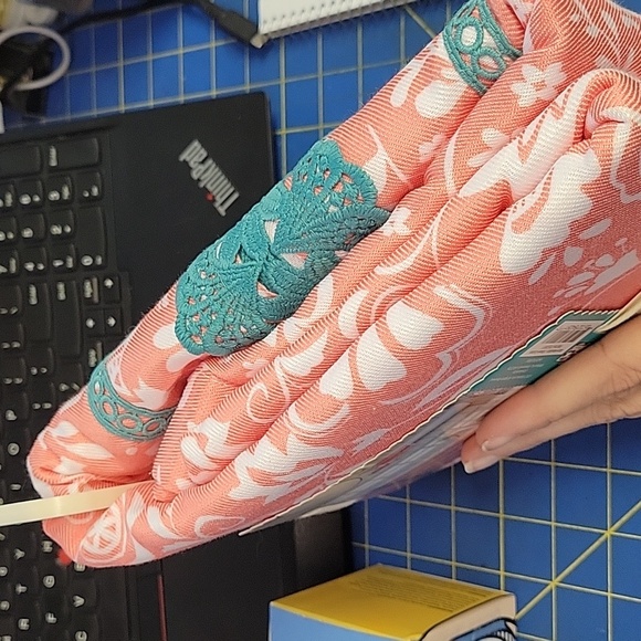 The Pioneer Woman Coral Teal Shower Curtain 72" x 72" Mazie Medallion New - Picture 5 of 6